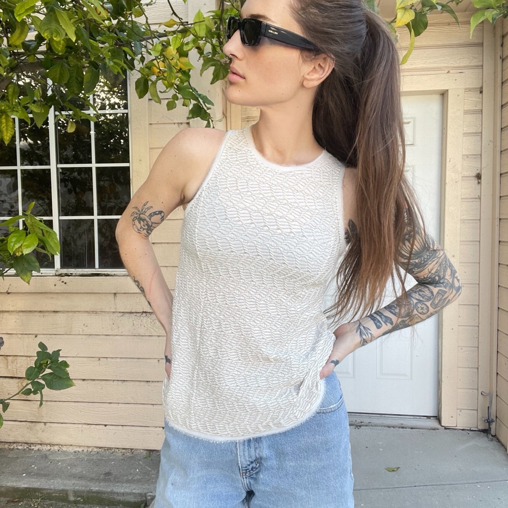Anthropologie - White Sleeveless Top